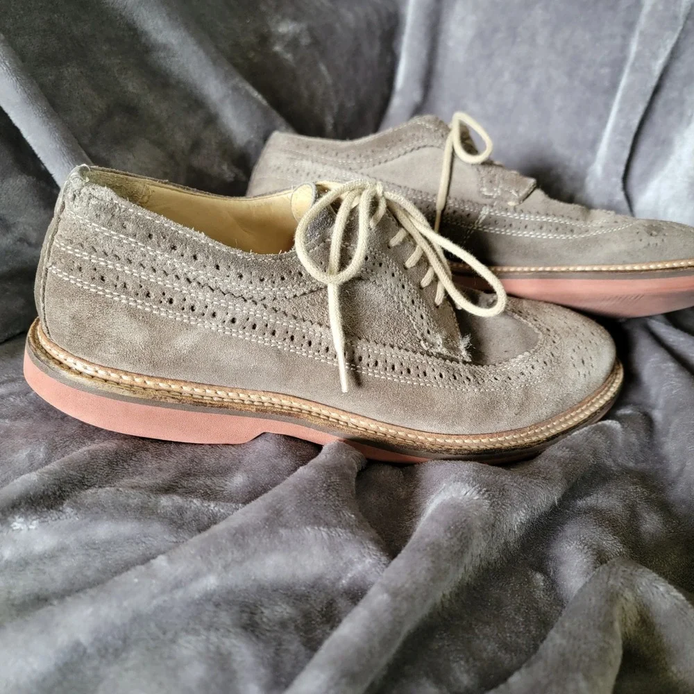 1901 Wingtip Oxfords Mens 9 Brown Fair Suede Brogue M20411